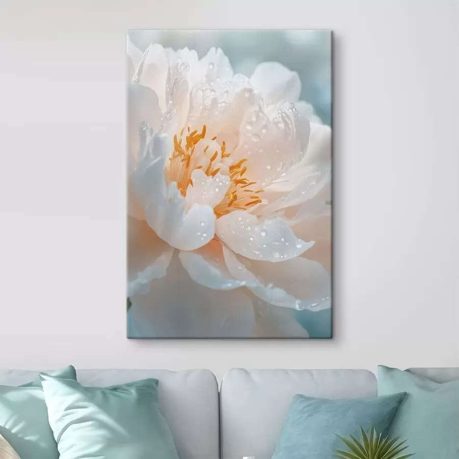 Fototapeedid Makrofoto lillest koos kastepiiskade ja õrna säraga s49223
