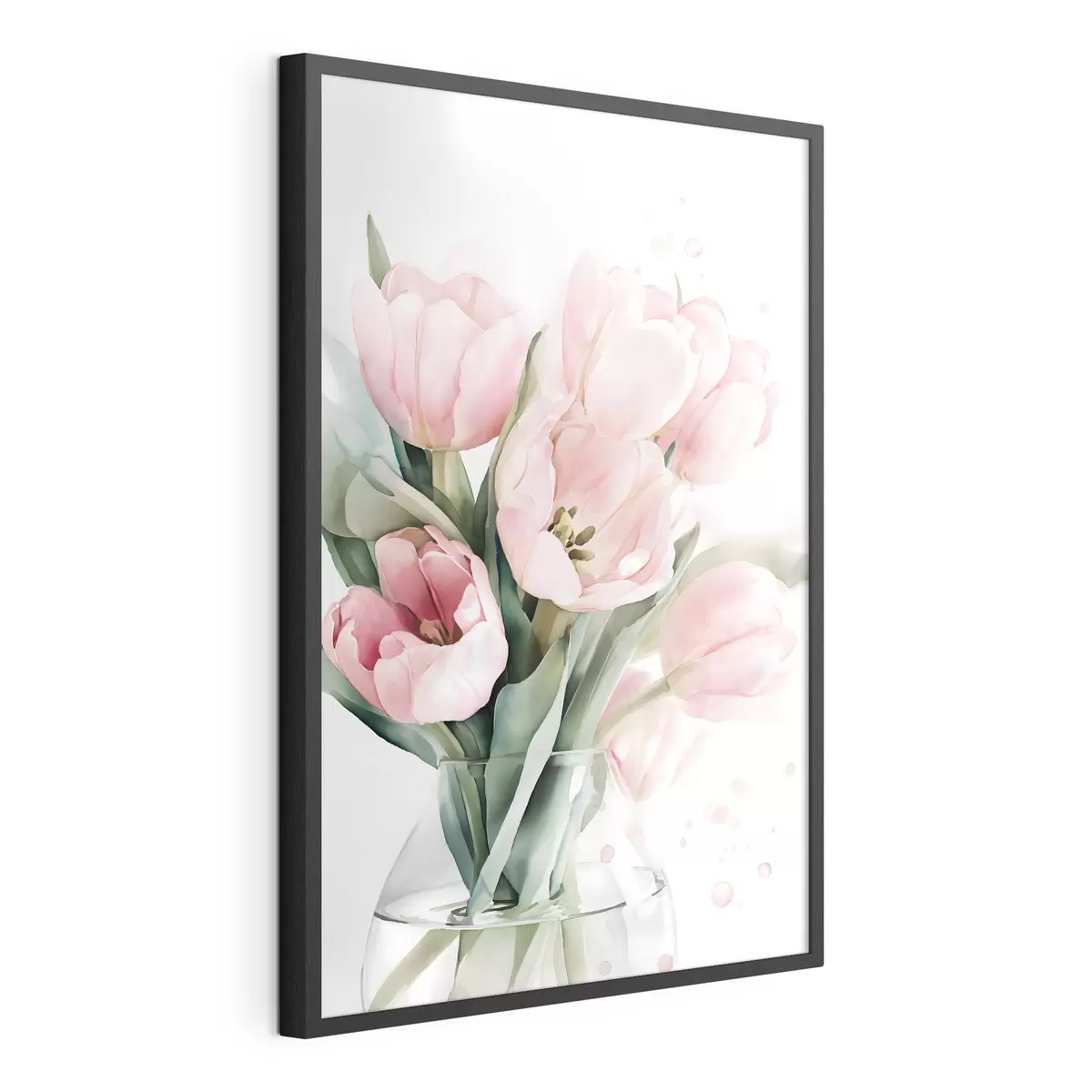 Plakat Õrnad roosad tulbid akvarellistiilis f49225