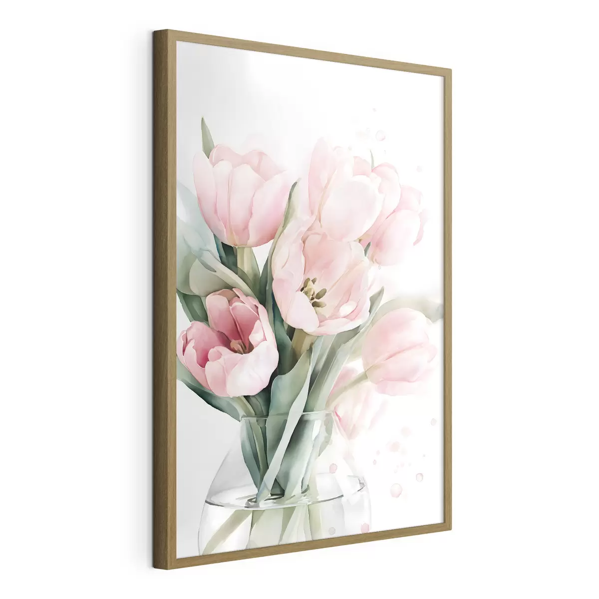 Plakat Õrnad roosad tulbid akvarellistiilis f49225