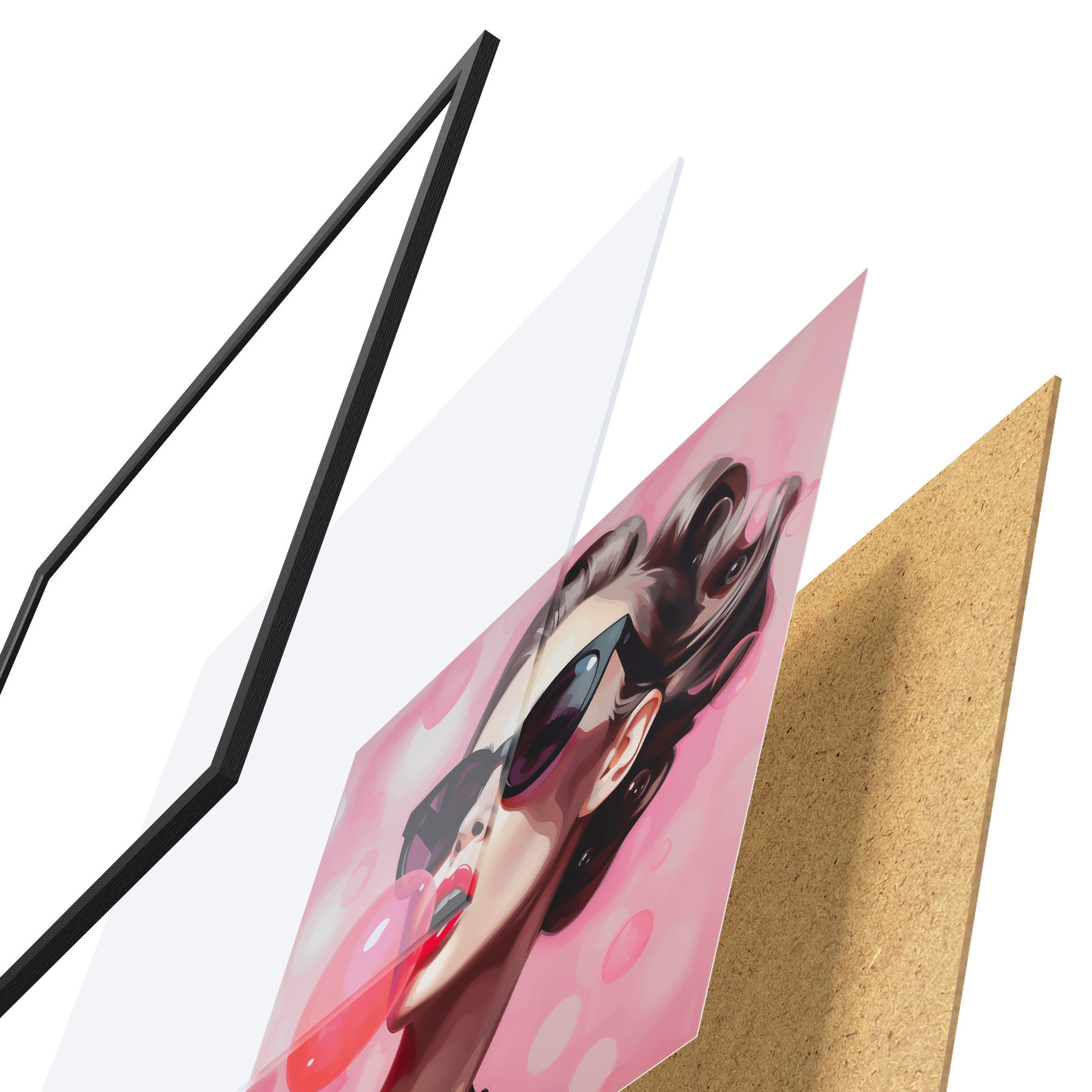 Plakat Päikeseprillidega tüdruku imitatsioonillustratsioon f49385