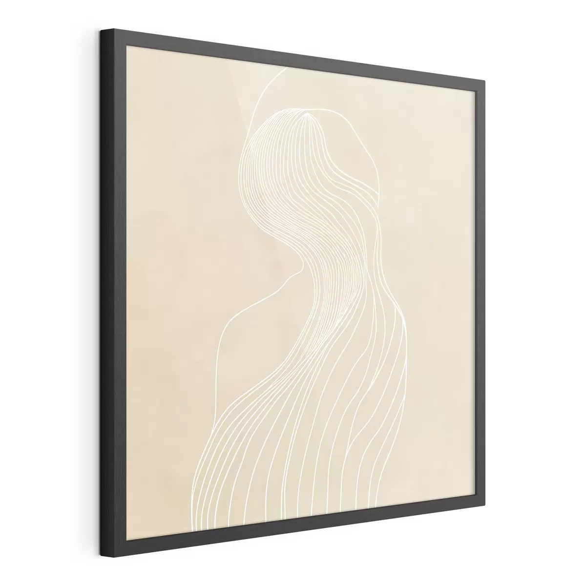 Plakat Minimalistlikus stiilis abstraktne naise siluett valgetest joontest f48875