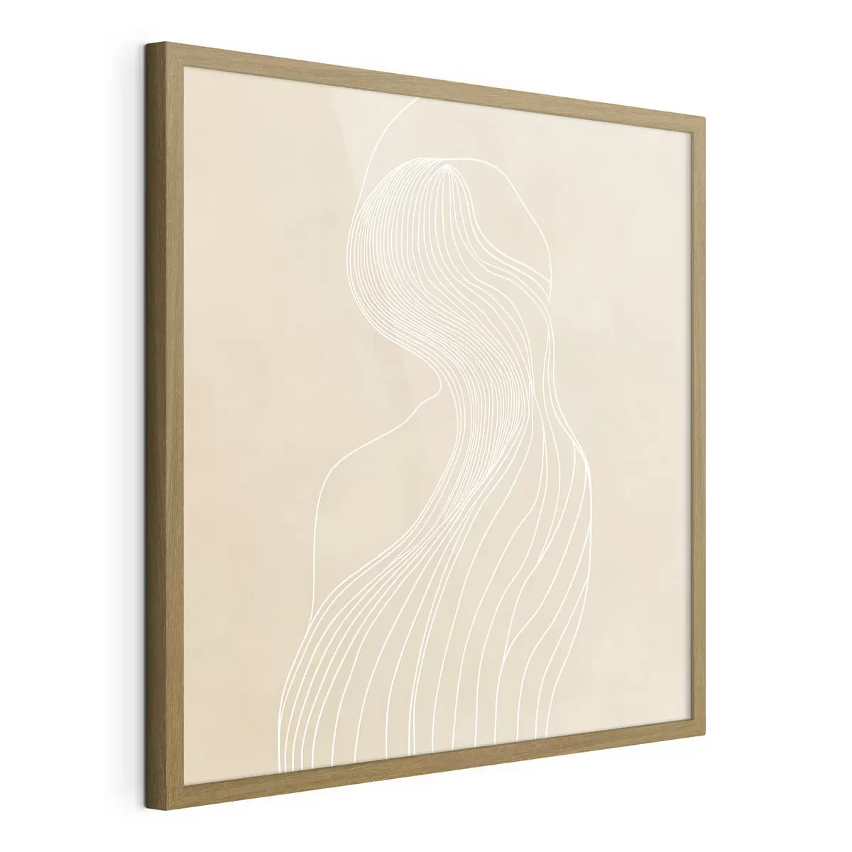 Plakat Minimalistlikus stiilis abstraktne naise siluett valgetest joontest f48875