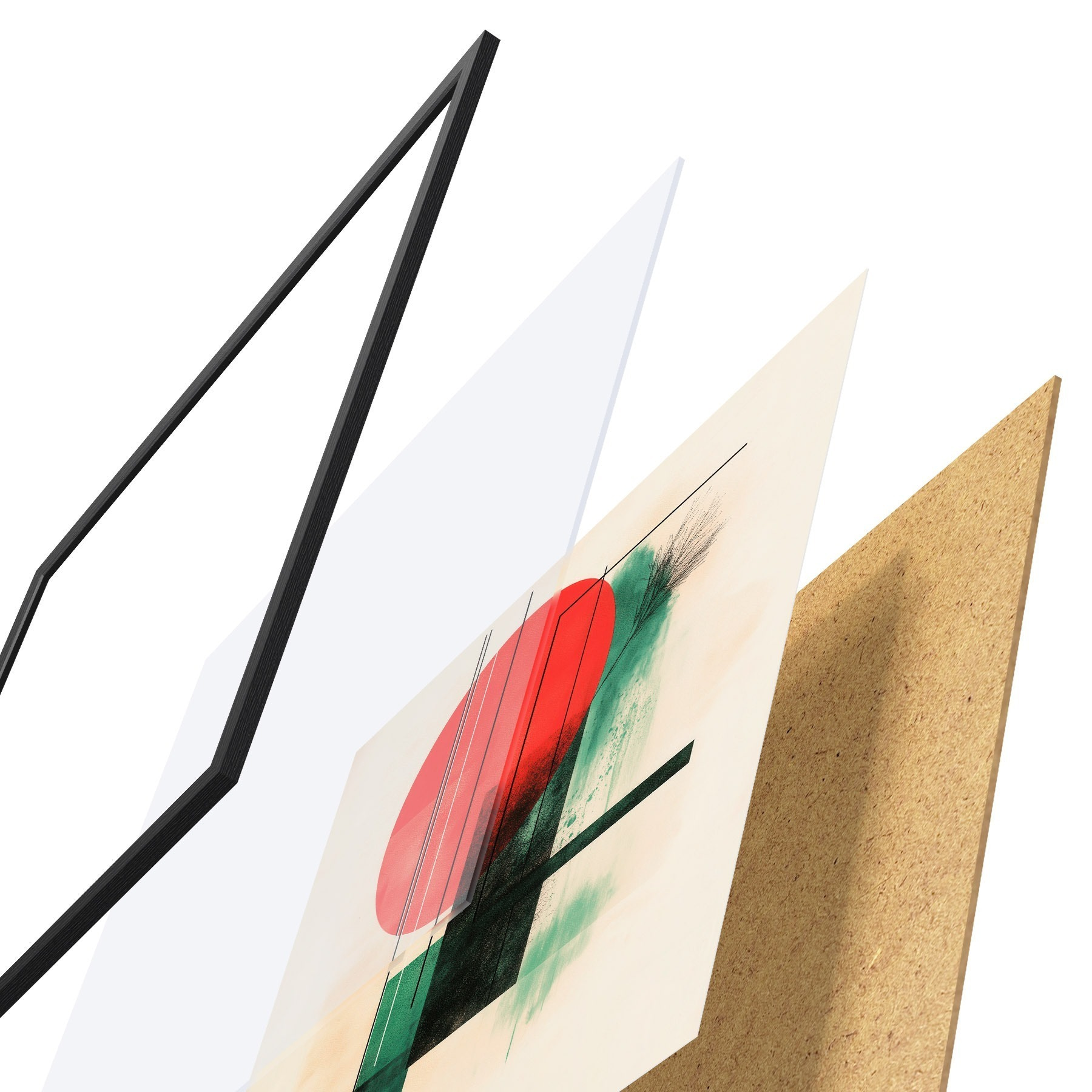 Plakat Kaasaegne kunstiline kompositsioon graafiliste joonte ja tekstuurielementidega f48887
