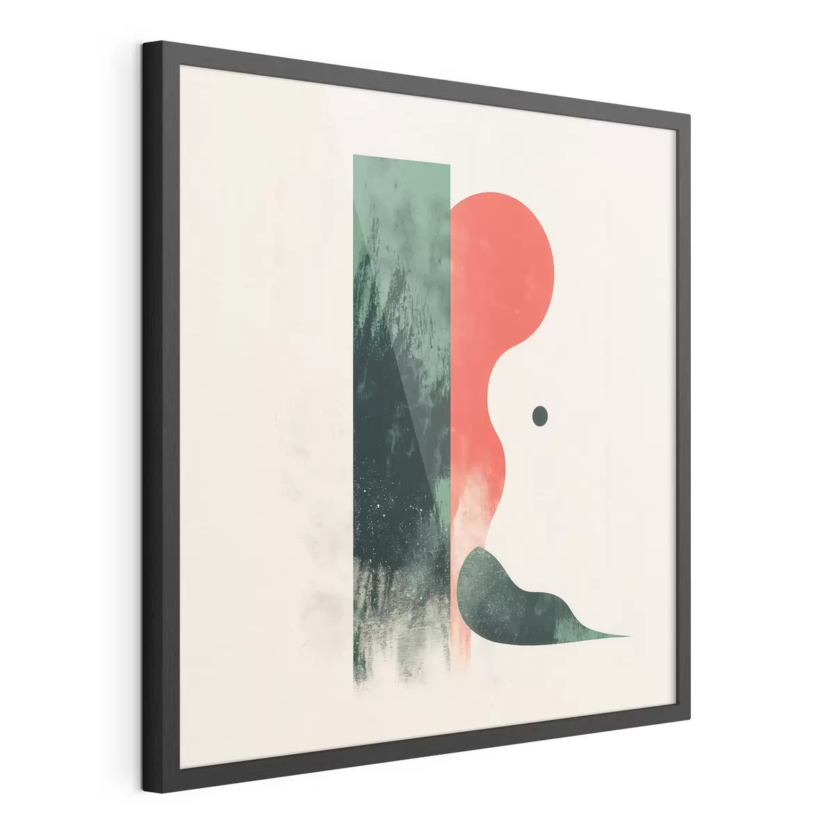 Plakat Kaasaegne geomeetriline kompositsioon punaste ja roheliste abstraktsete kujunditega f48888