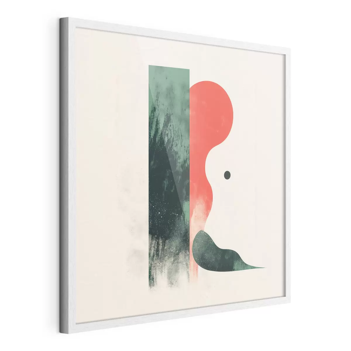 Plakat Kaasaegne geomeetriline kompositsioon punaste ja roheliste abstraktsete kujunditega f48888
