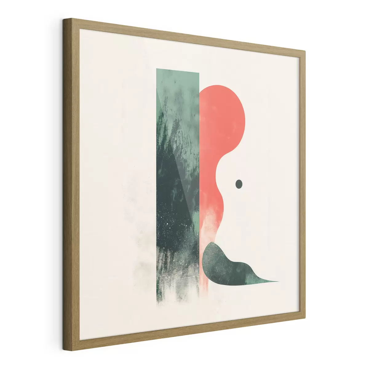 Plakat Kaasaegne geomeetriline kompositsioon punaste ja roheliste abstraktsete kujunditega f48888