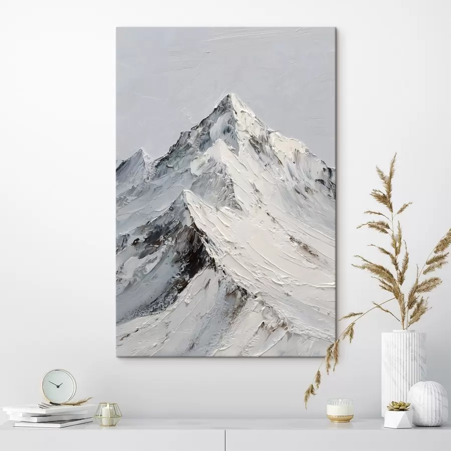 Fototapeedid Lumised mäed impasto-tehnikas s49460