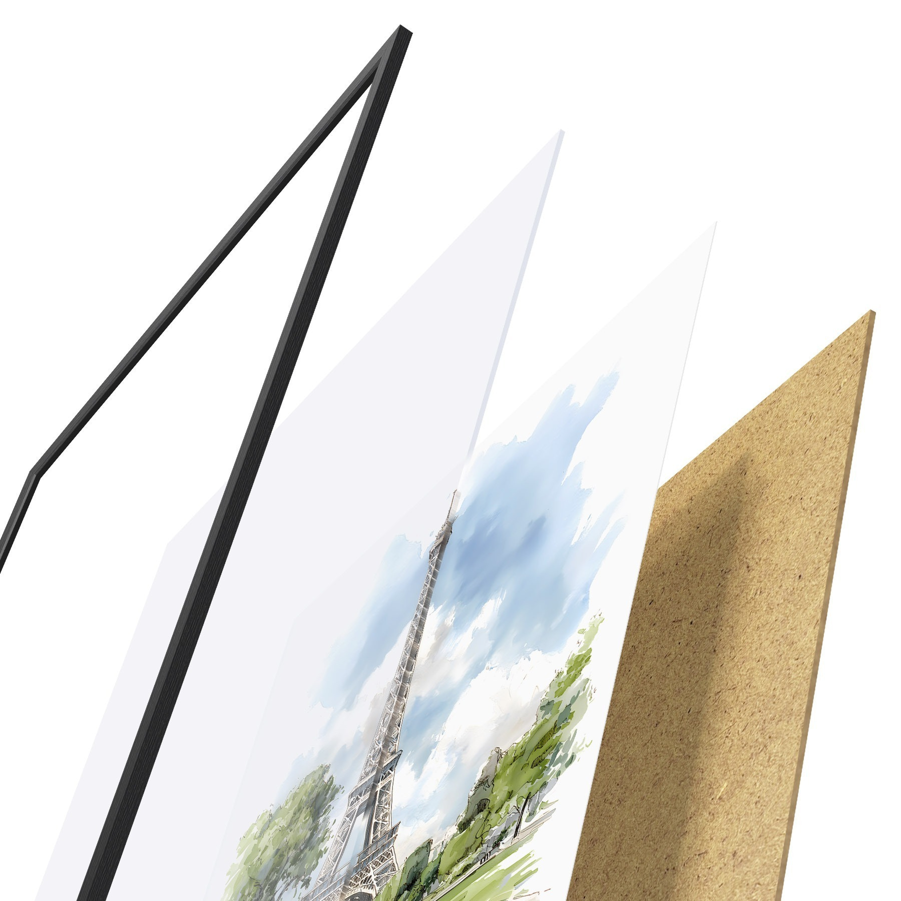 Plakat Eiffeli torn akvarellistiilis f49424