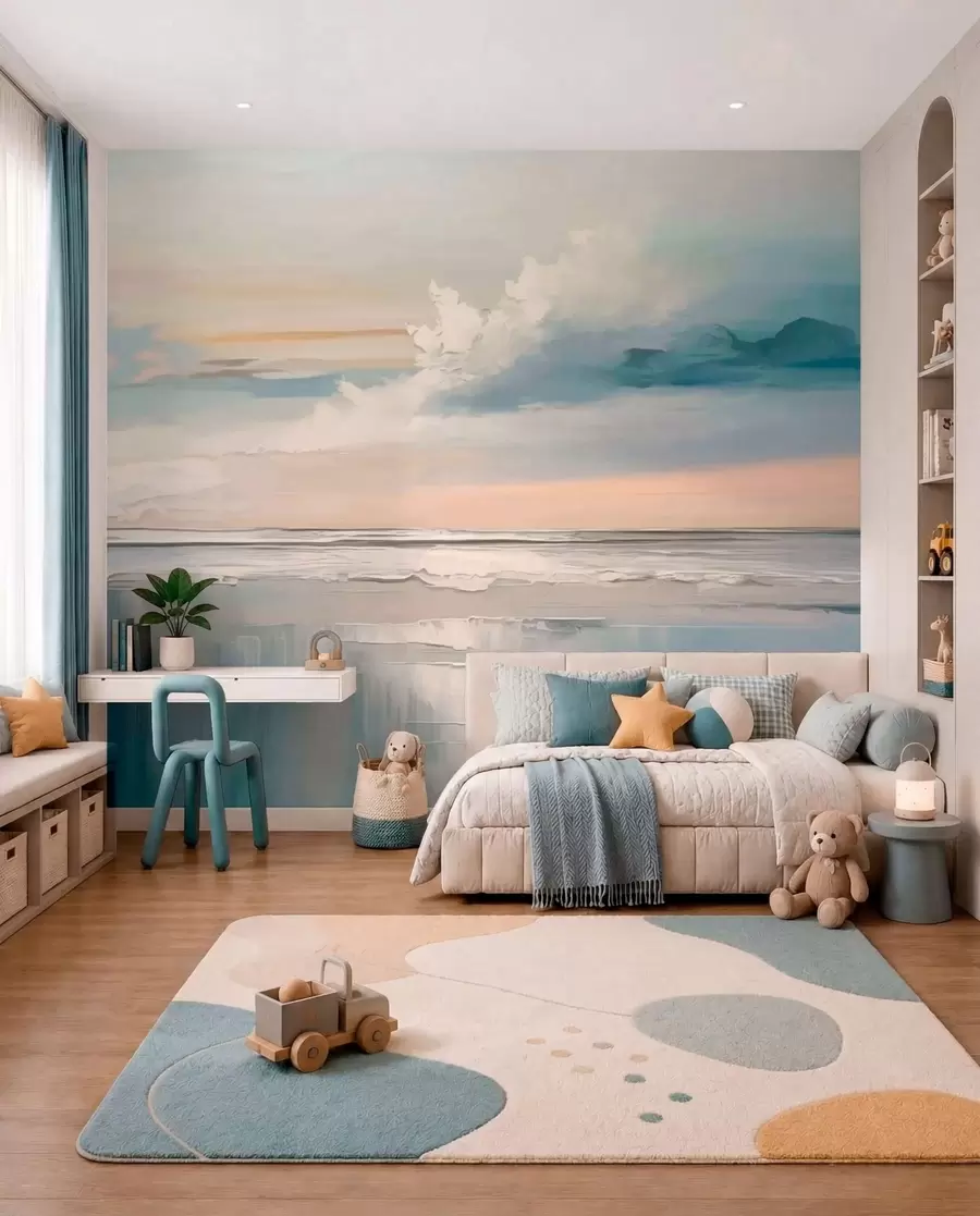 Fototapeedid Virsikutooni taevas mere kohal w05687