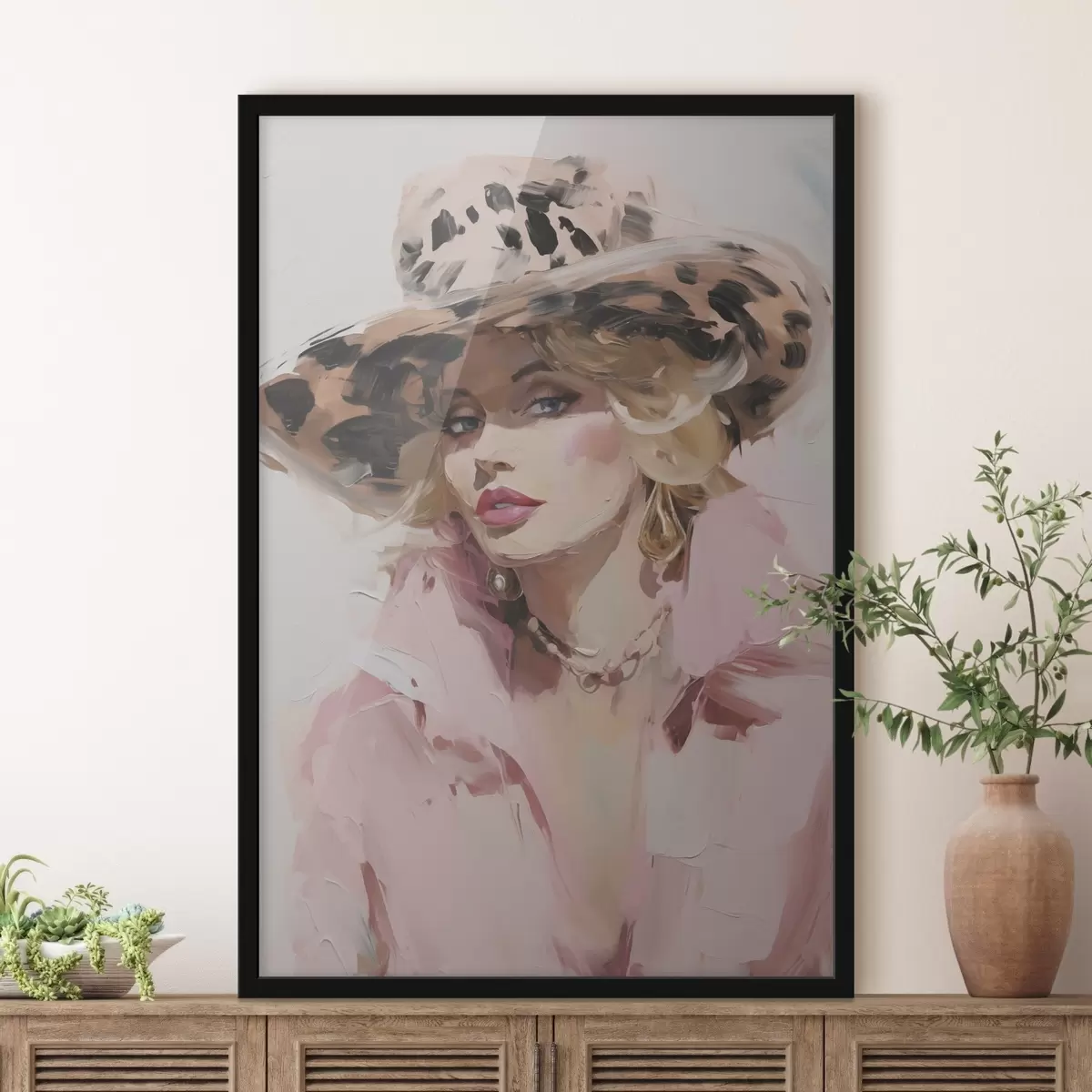 Plakat Mütsiga naine – maali imitatsioon f49508