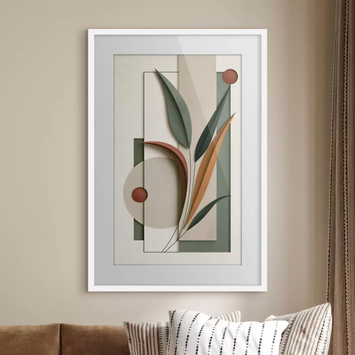 Plakat Geomeetriline botaaniline kompositsioon f49417