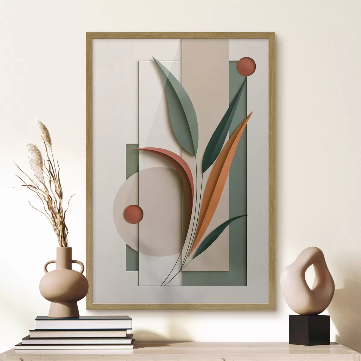 Plakat Geomeetriline botaaniline kompositsioon f49417