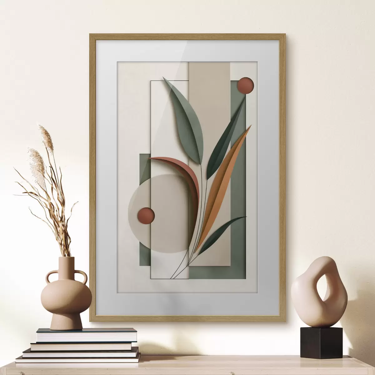Plakat Geomeetriline botaaniline kompositsioon f49417