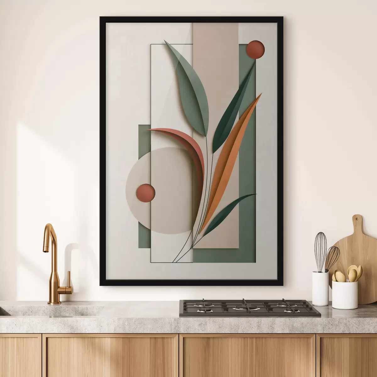 Plakat Geomeetriline botaaniline kompositsioon f49417
