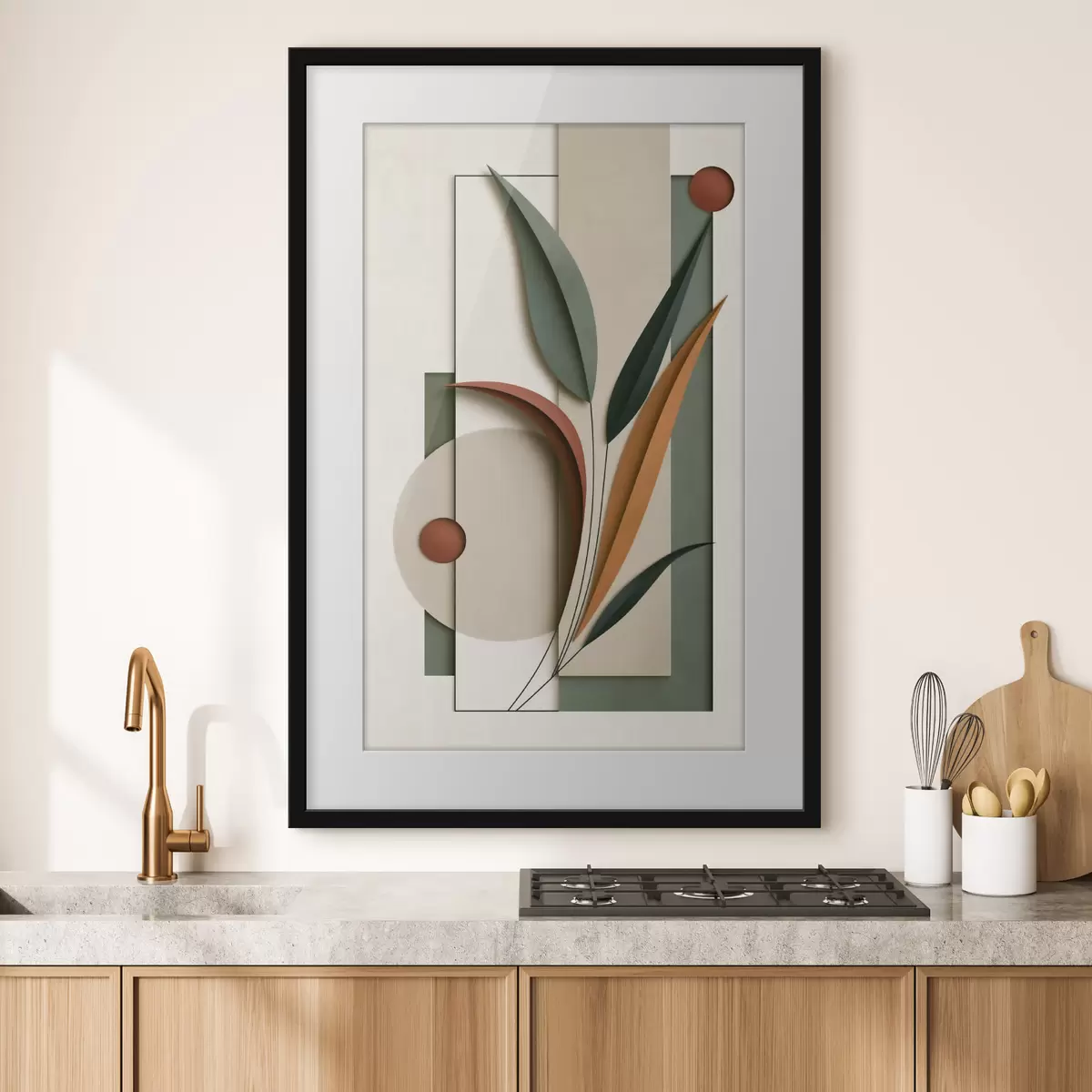 Plakat Geomeetriline botaaniline kompositsioon f49417