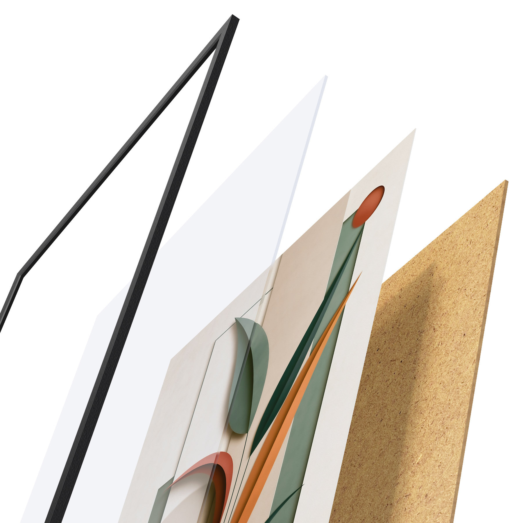 Plakat Geomeetriline botaaniline kompositsioon f49417