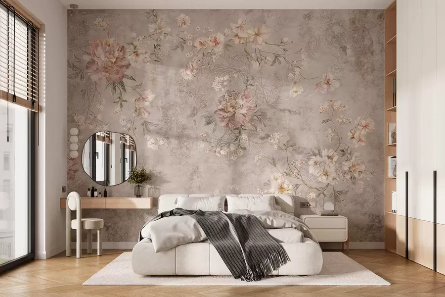 Fototapeedid Lilleline ornament tekstuurse heleda taustal w05698