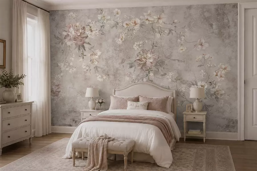 Fototapeedid Lilleline ornament tekstuurse heleda taustal w05698