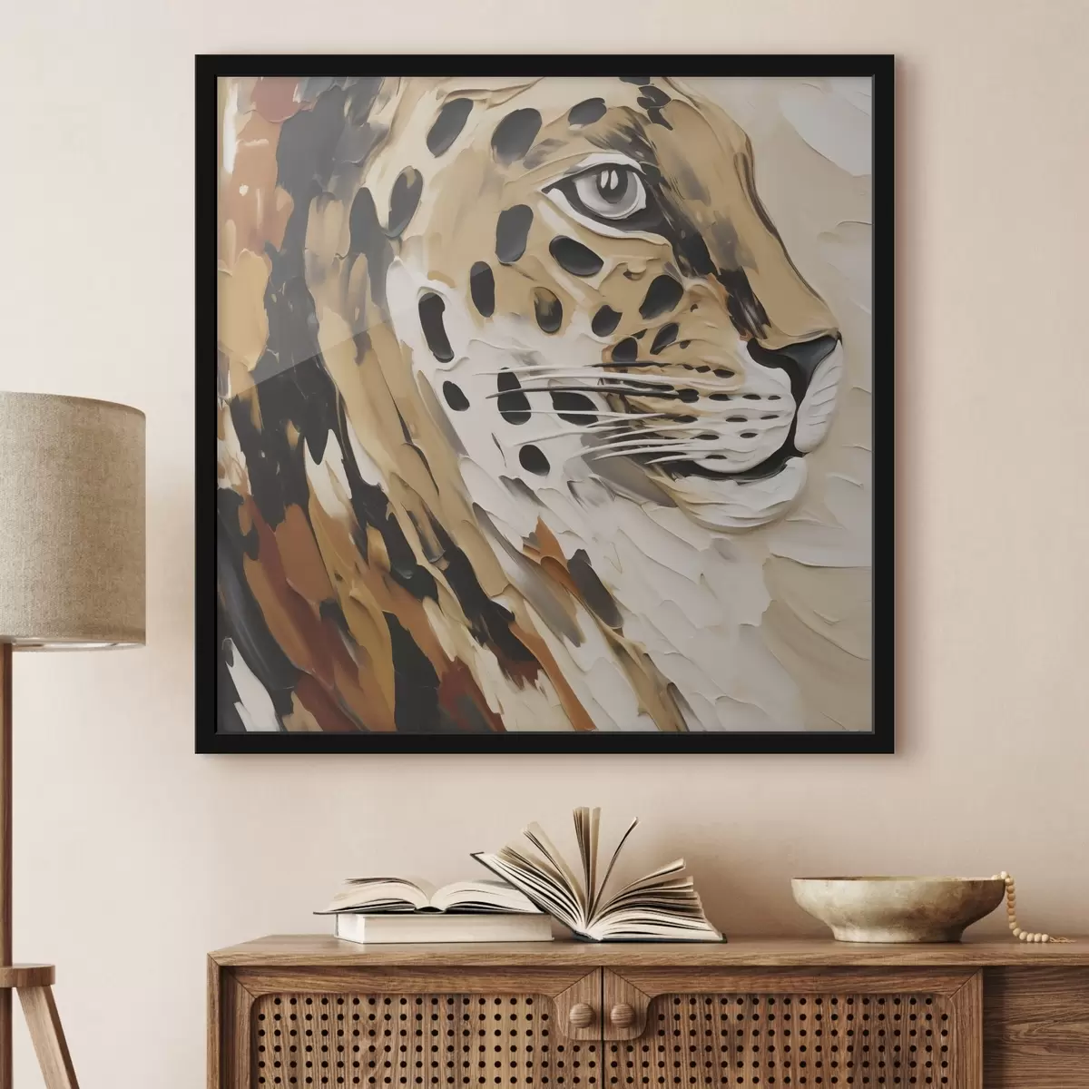 Plakat Abstraktne leopard, maali imitatsioon f49751