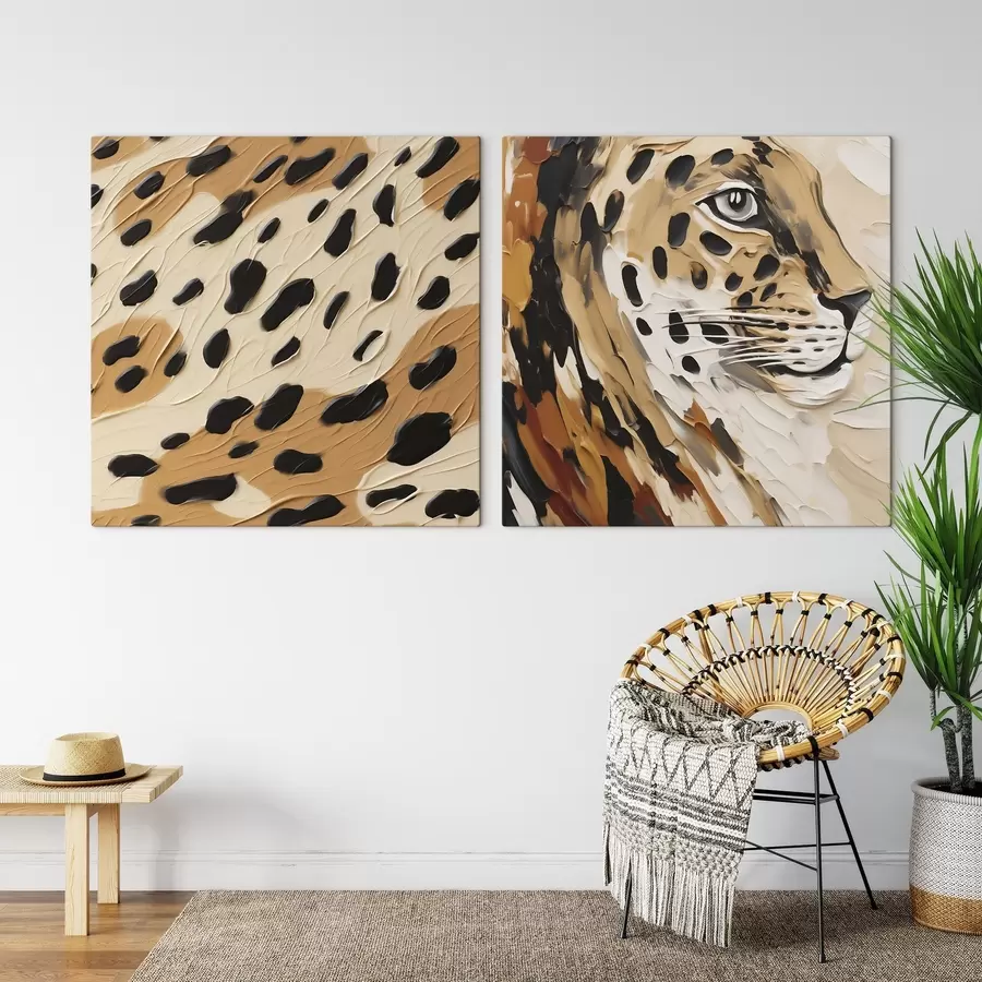 Fototapeedid Abstraktne leopard, maali imitatsioon m30669