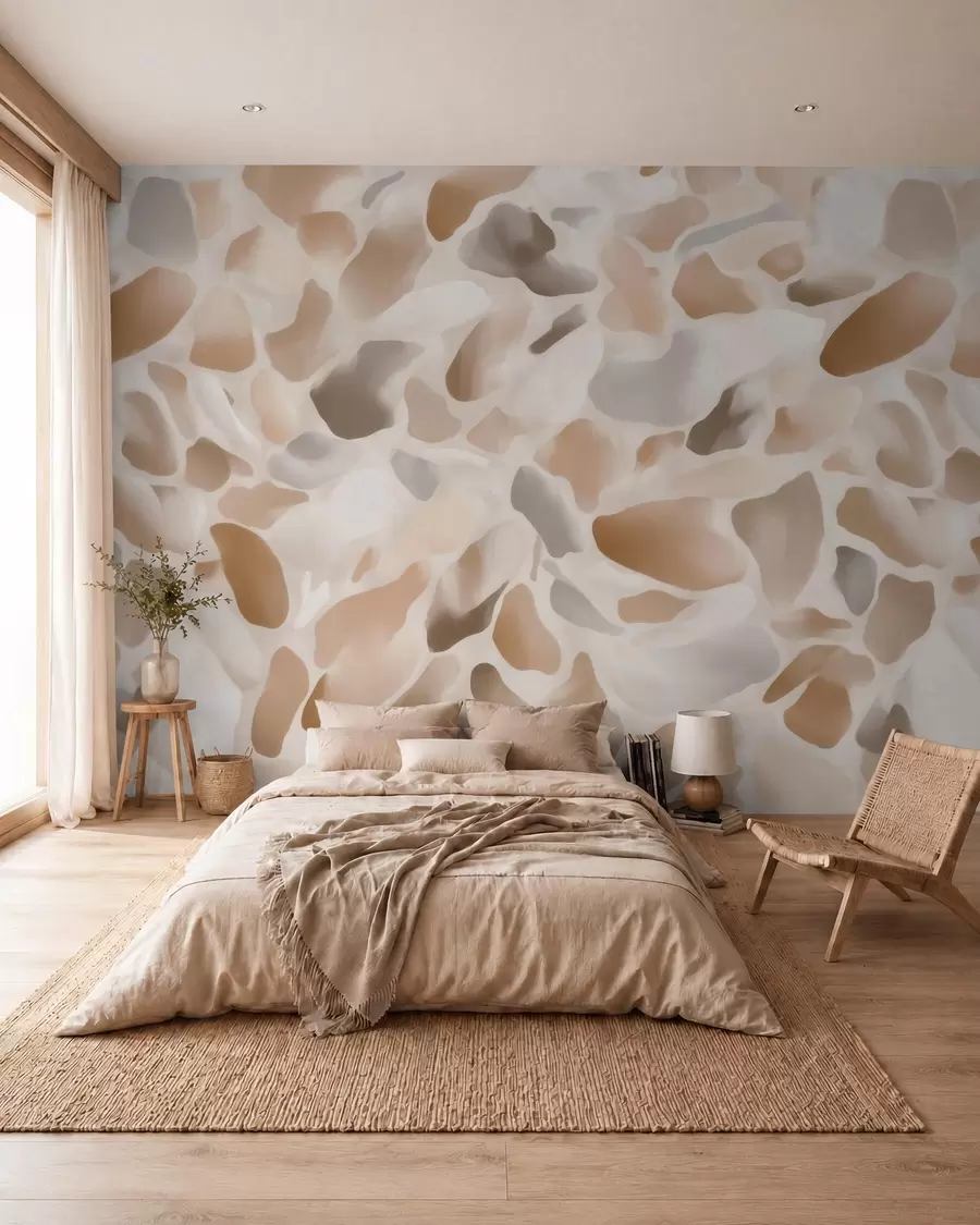 Fototapeedid Abstraktne looduslik terrazzo-tekstuur heledates toonides w09933