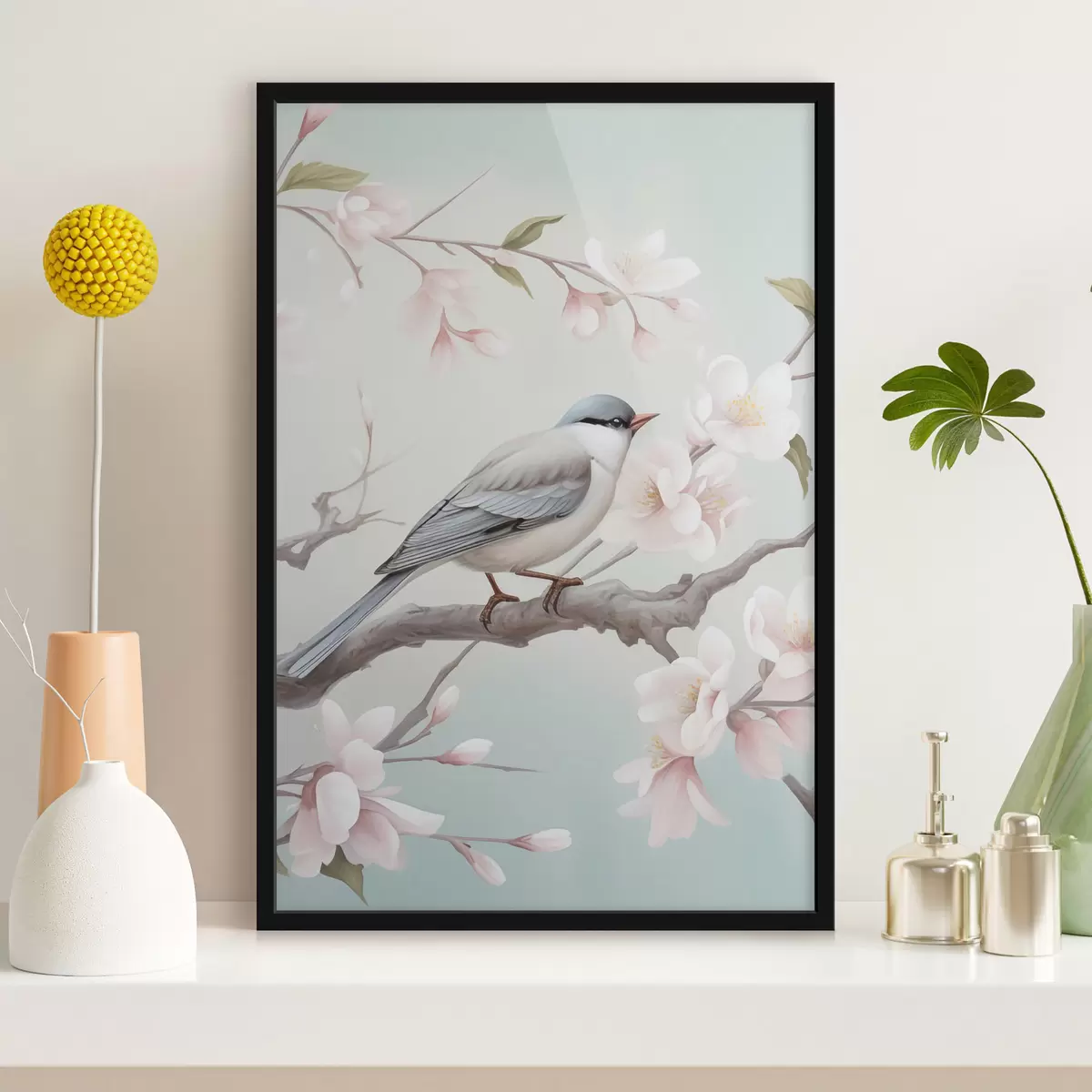 Plakat Linnuke õitsval oksal f49550