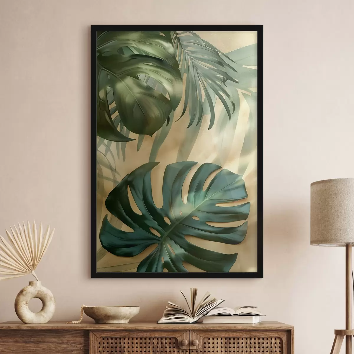 Plakat Monstera ja troopilised lehed f49552