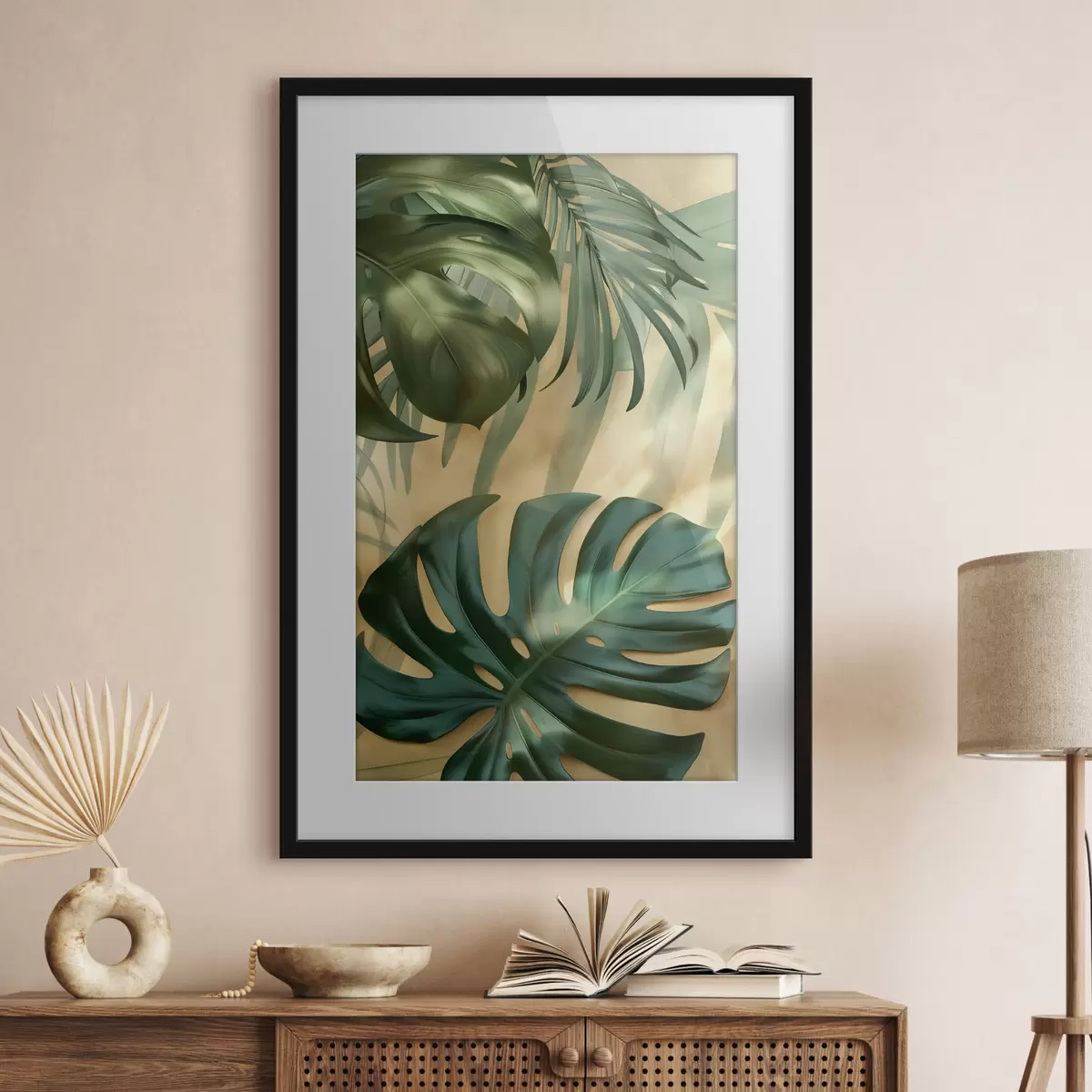 Plakat Monstera ja troopilised lehed f49552