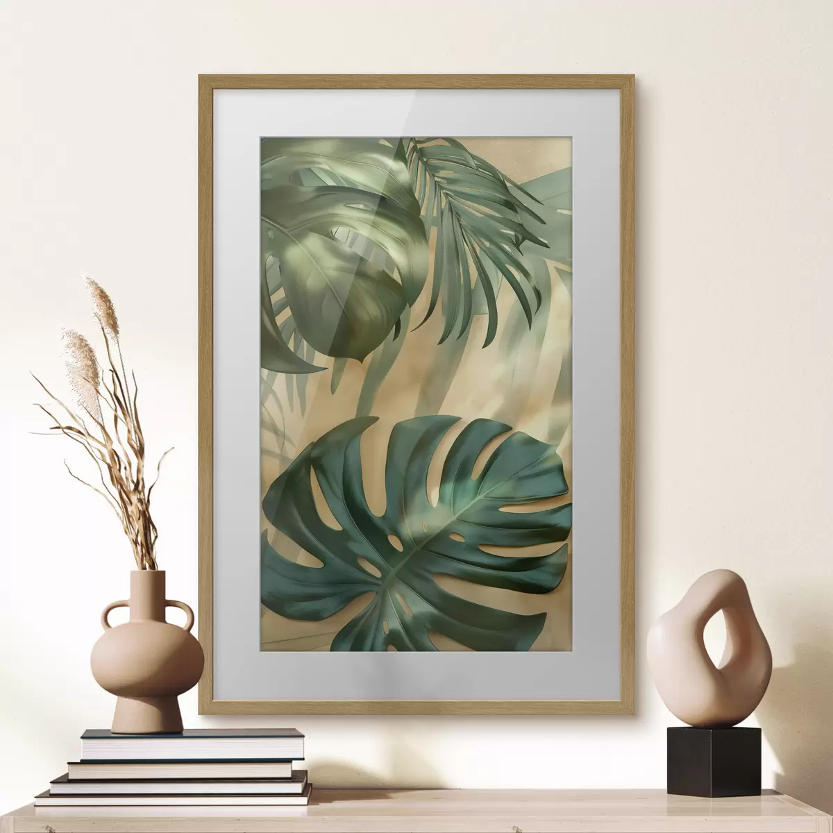 Plakat Monstera ja troopilised lehed f49552