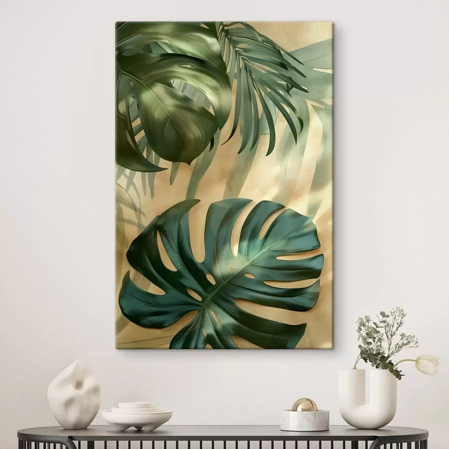 Fototapeedid Monstera ja troopilised lehed s49552