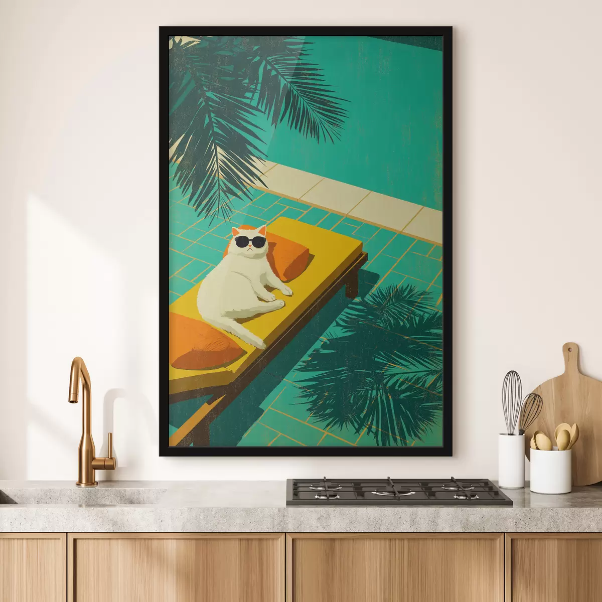 Plakat Kass basseini ääres f49834