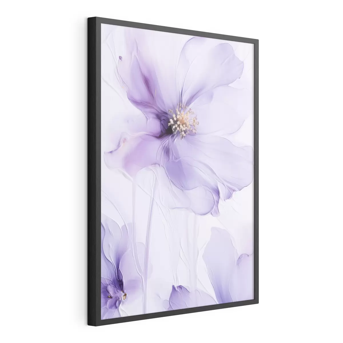 Plakat Õrnad lilled, millel on peenikesed detailid ja tekstuurne valge taust f49761