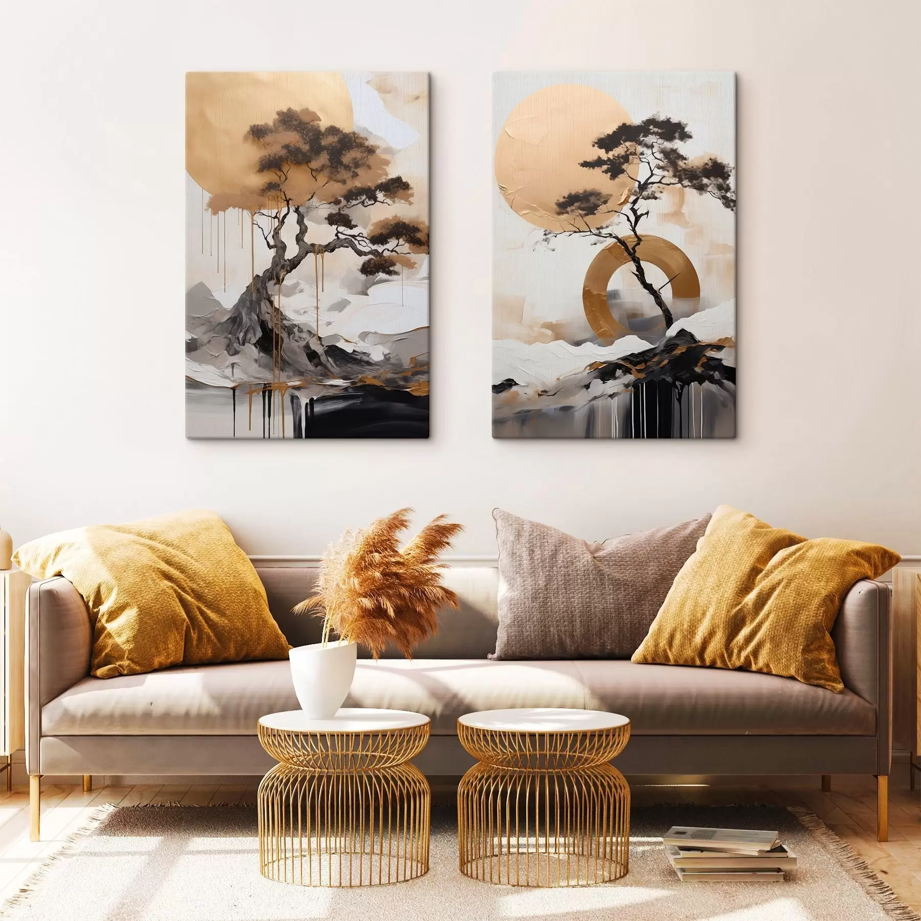 Pilt Dekoratiivne bonsai-puu, abstraktne maal m30688