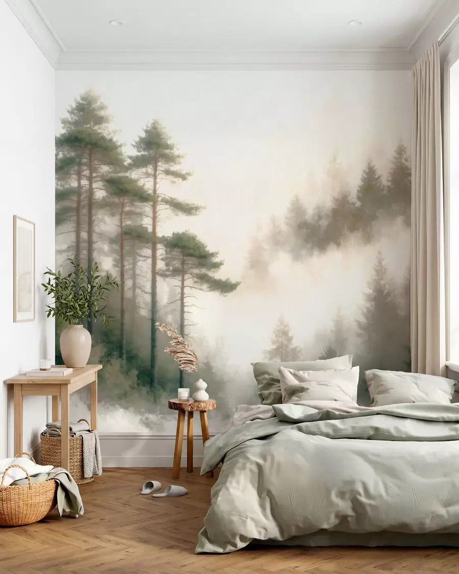 Fototapeedid Hommikune männimets akvarellistiilis w09916
