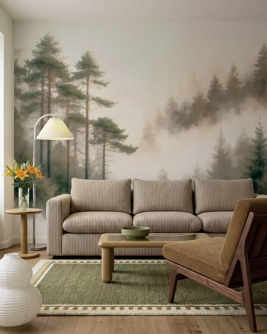 Fototapeedid Hommikune männimets akvarellistiilis w09916