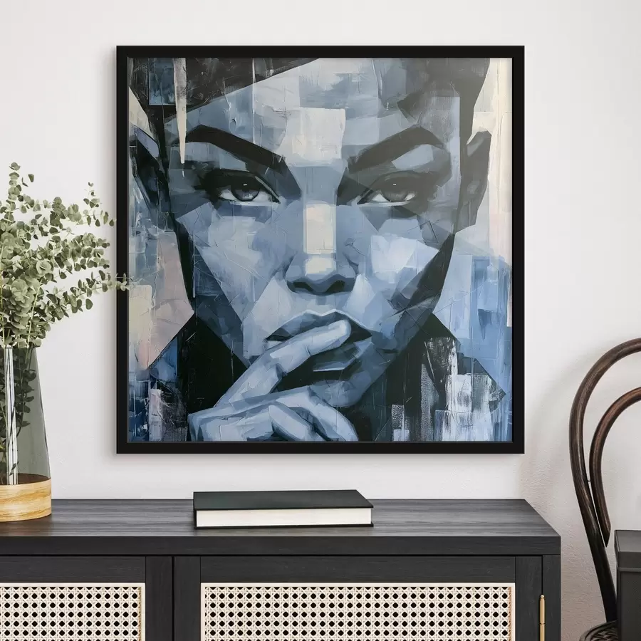 Fototapeedid Tüdruku abstraktne portree läbitungiva pilguga f49891