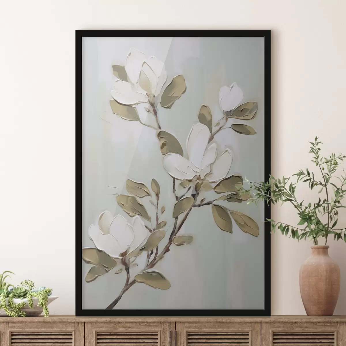 Plakat Magnoliaõite oks, maali imitatsioon f49902