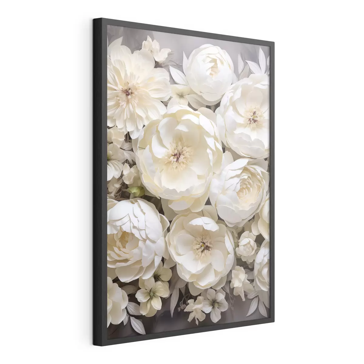 Plakat Valged pojengid f50034