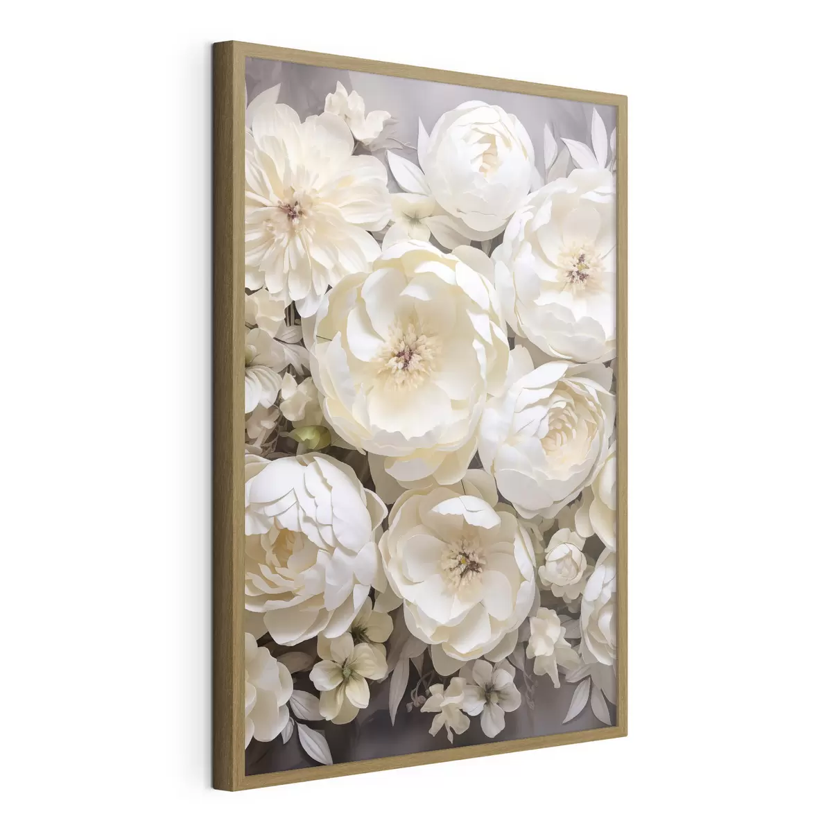 Plakat Valged pojengid f50034