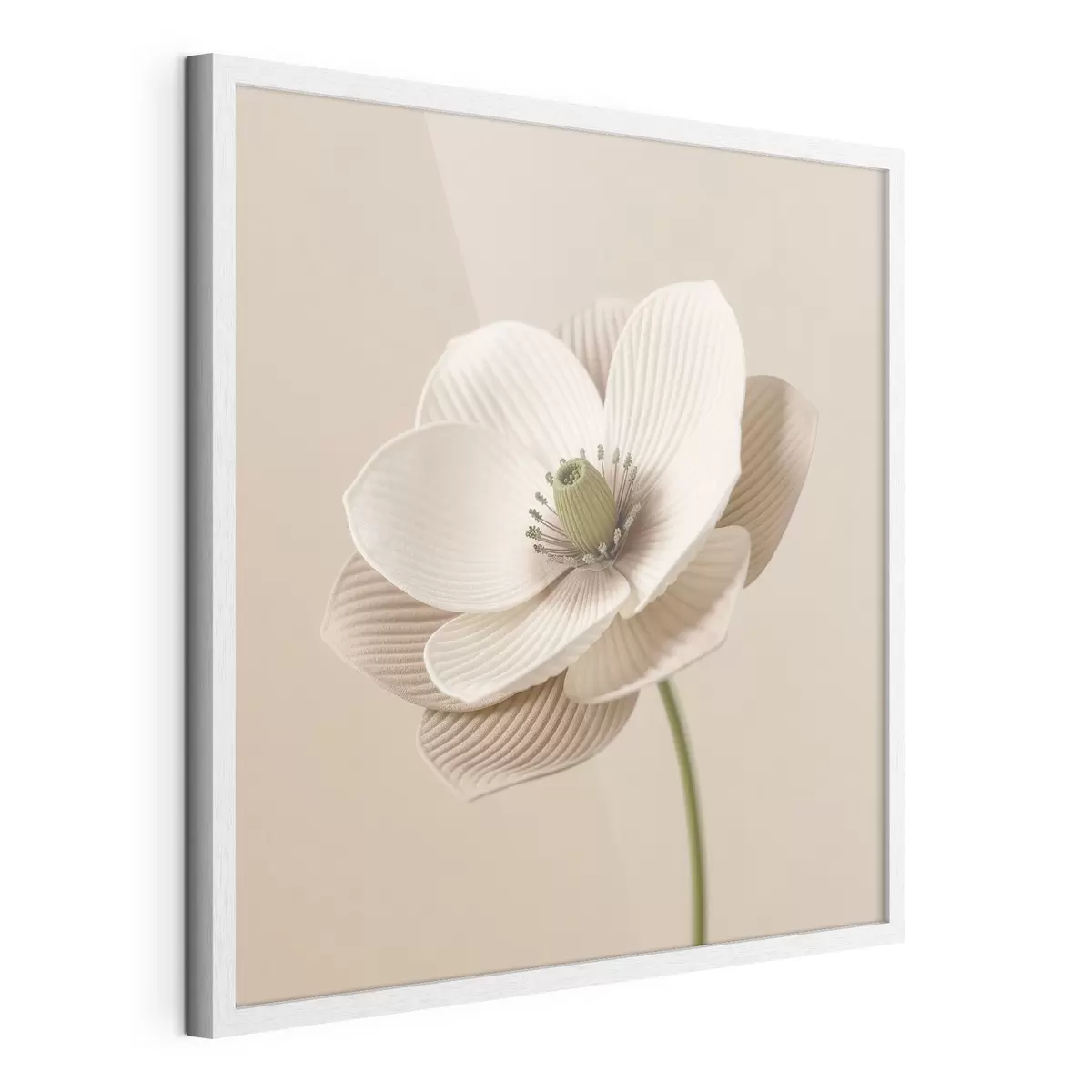 Plakat Minimalistlikus stiilis lill tekstuurse kroonlehtedega beežides toonides f49719