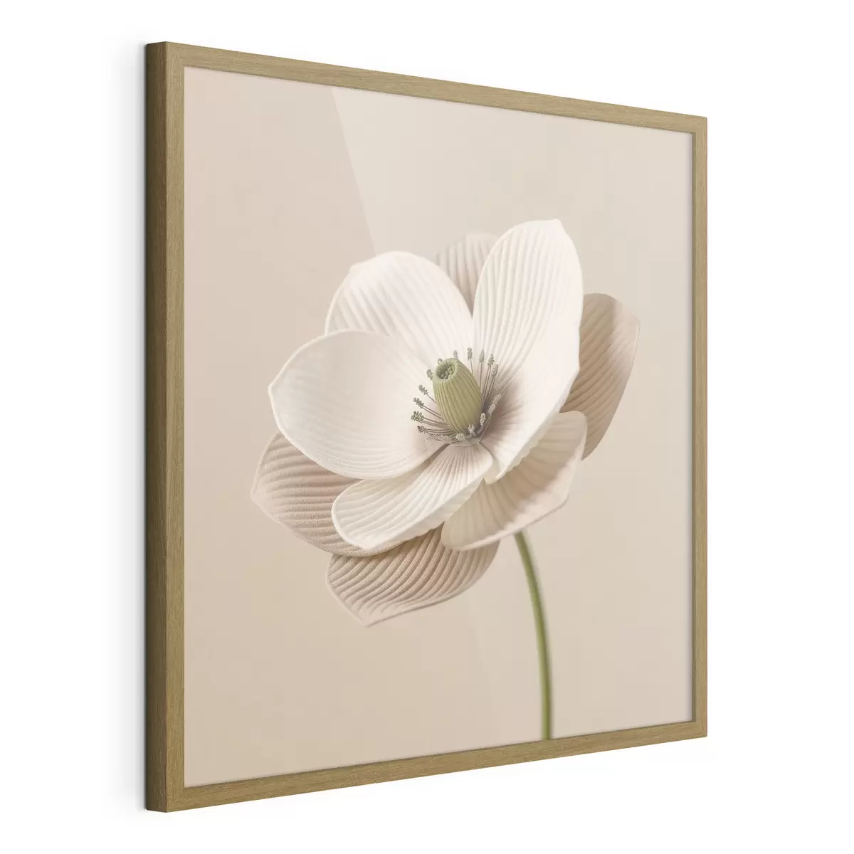 Plakat Minimalistlikus stiilis lill tekstuurse kroonlehtedega beežides toonides f49719