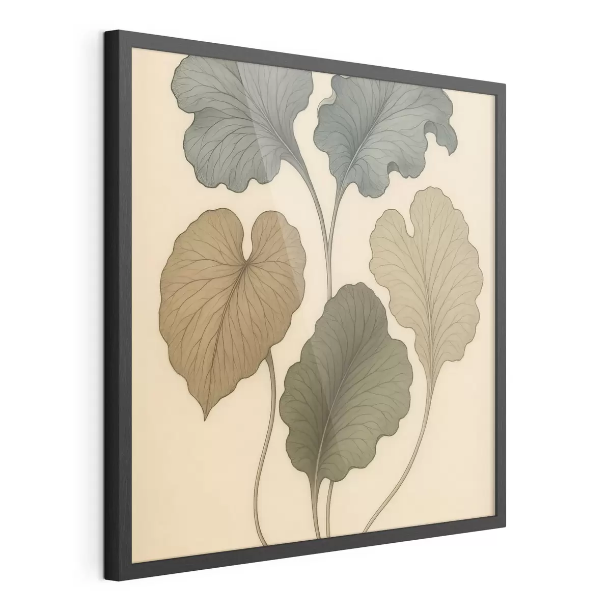 Plakat Beezil taustal asuvad mahedates toonides dekoratiivsed lehed f49721