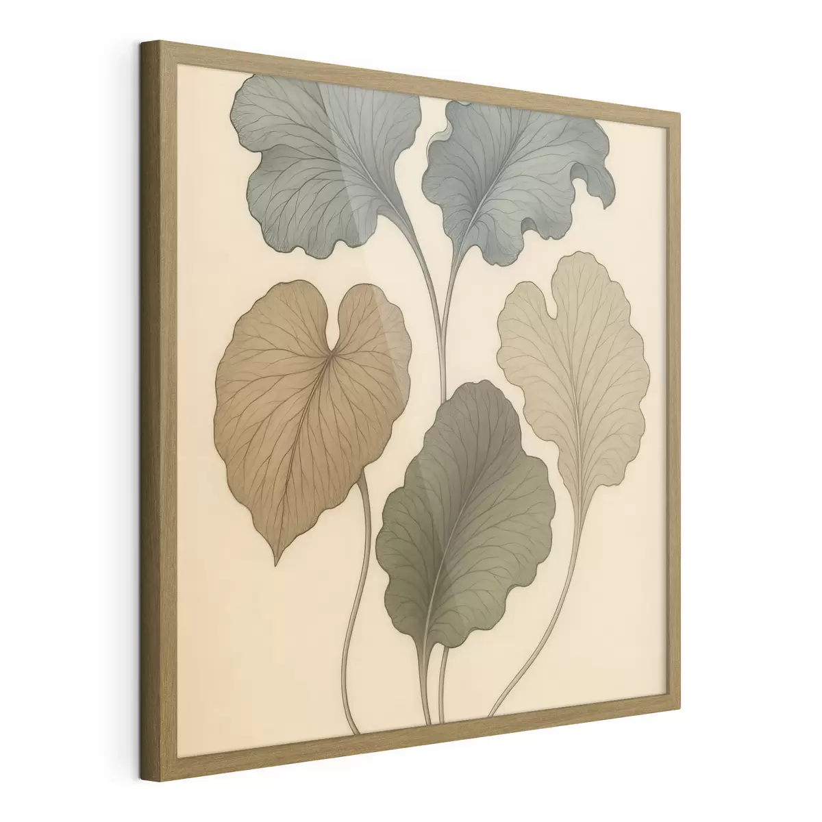 Plakat Beezil taustal asuvad mahedates toonides dekoratiivsed lehed f49721