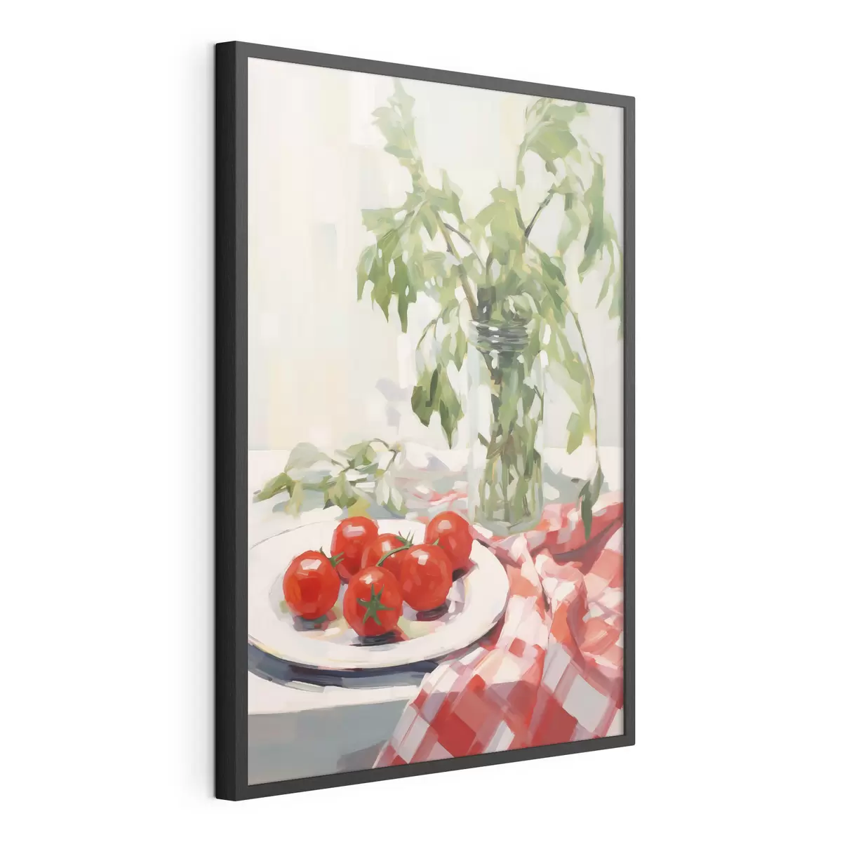 Plakat Taldrikul olevad tomatid, maaliimitatsioon f50064