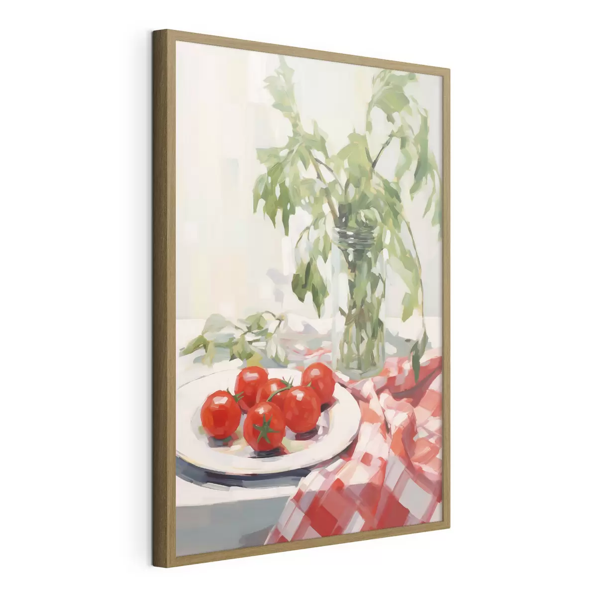 Plakat Taldrikul olevad tomatid, maaliimitatsioon f50064