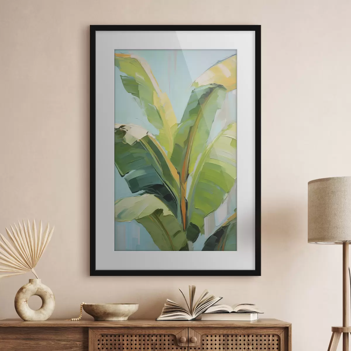 Plakat Banaanipalmi lehed, imitatsioonmaal f50069