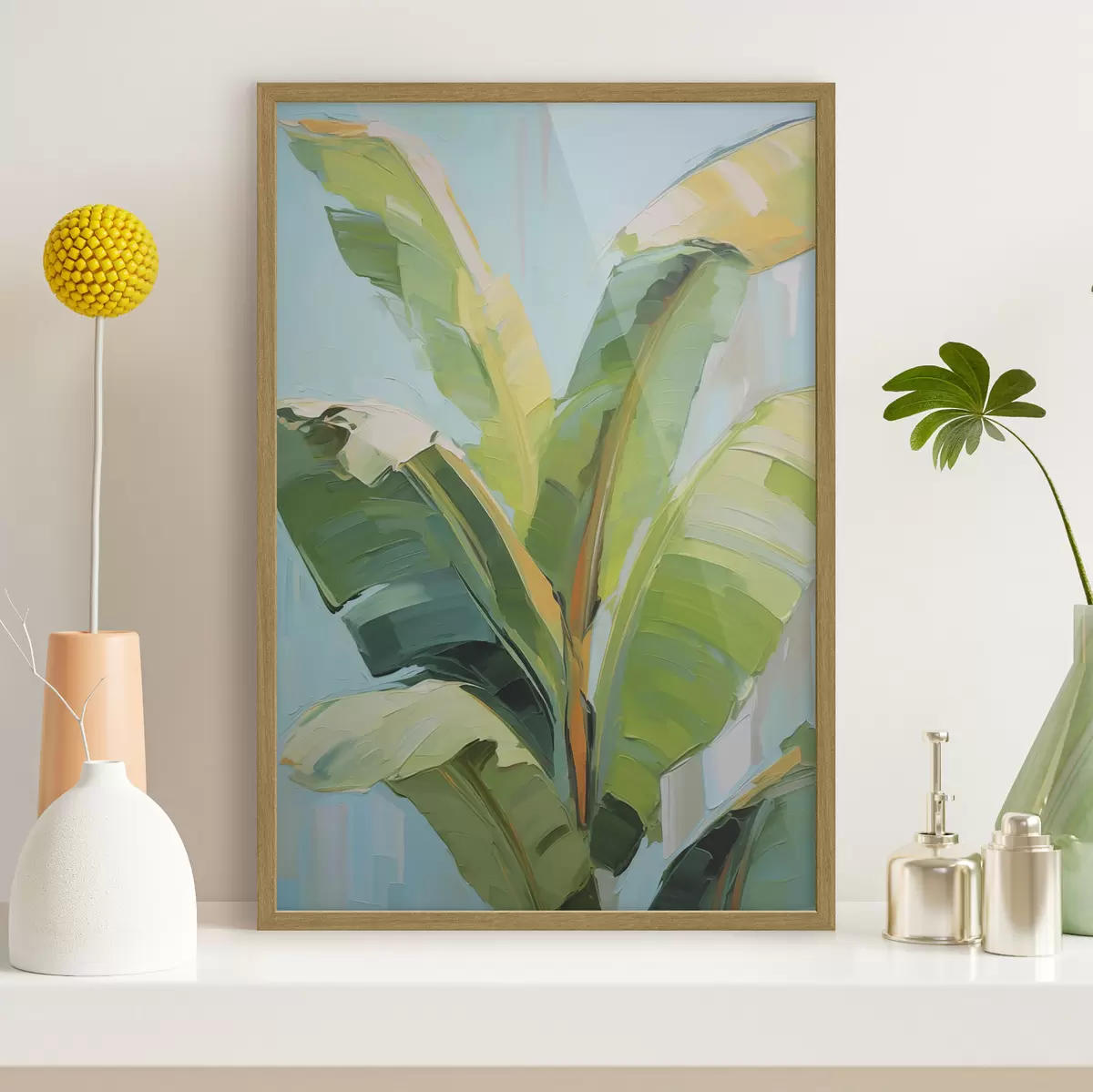 Plakat Banaanipalmi lehed, imitatsioonmaal f50069