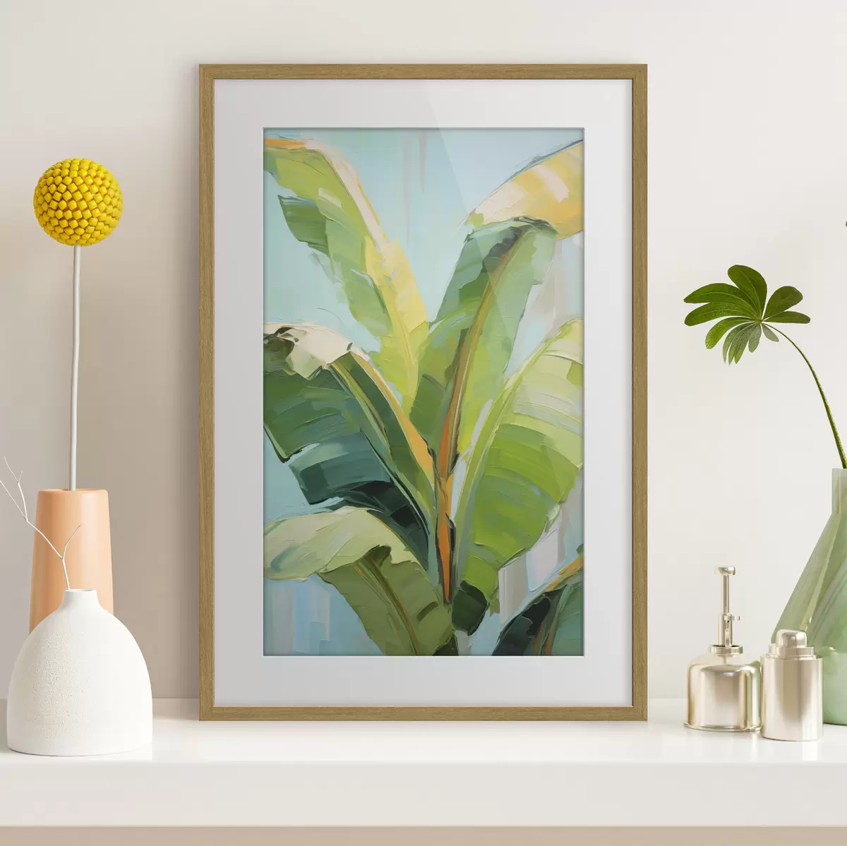Plakat Banaanipalmi lehed, imitatsioonmaal f50069