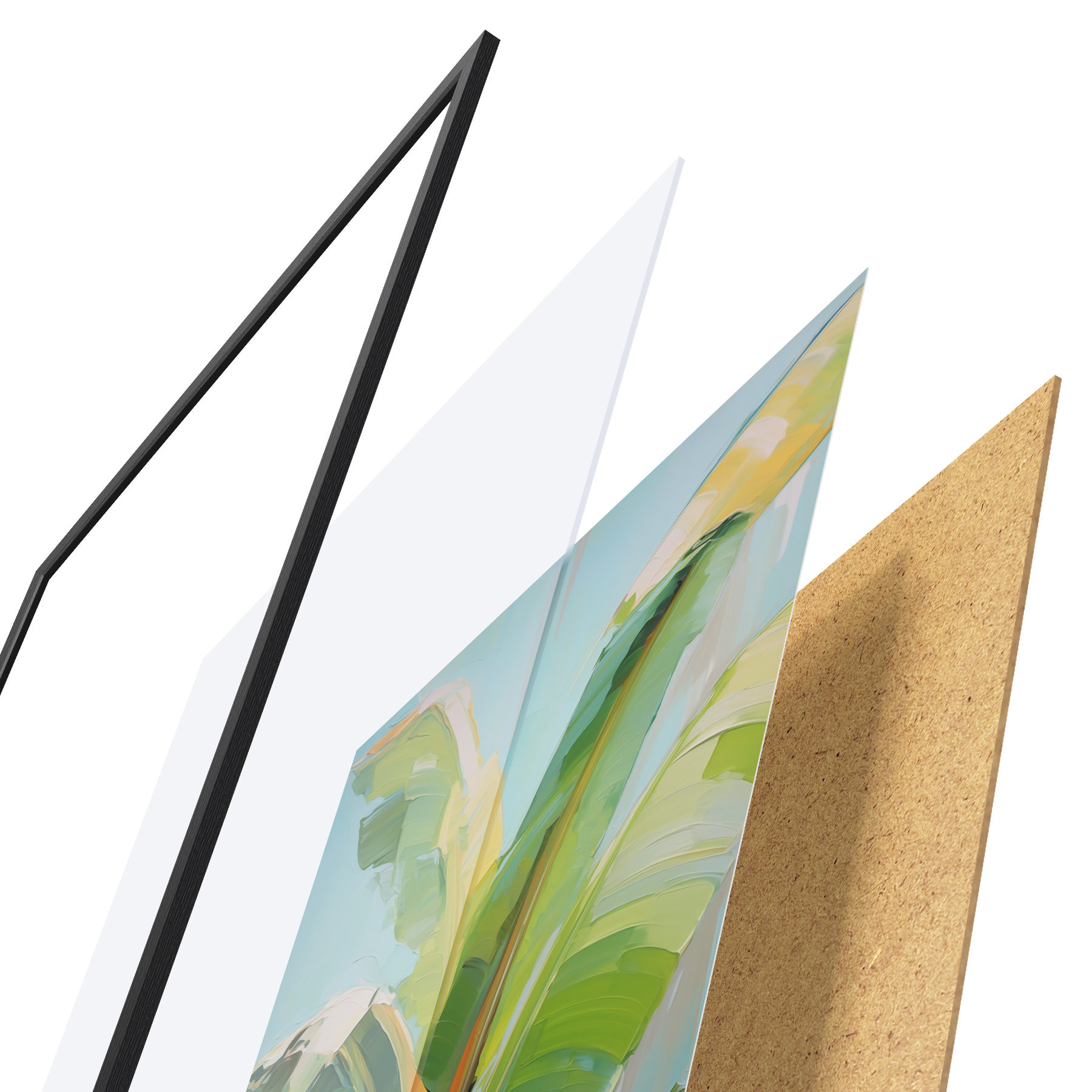 Plakat Banaanipalmi lehed, imitatsioonmaal f50069