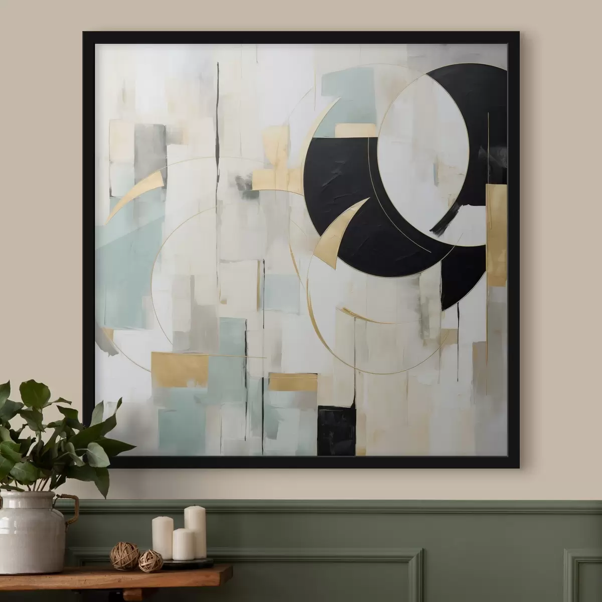 Plakat Geomeetriline abstraktsioon, maalikunsti jäljendamine f50074